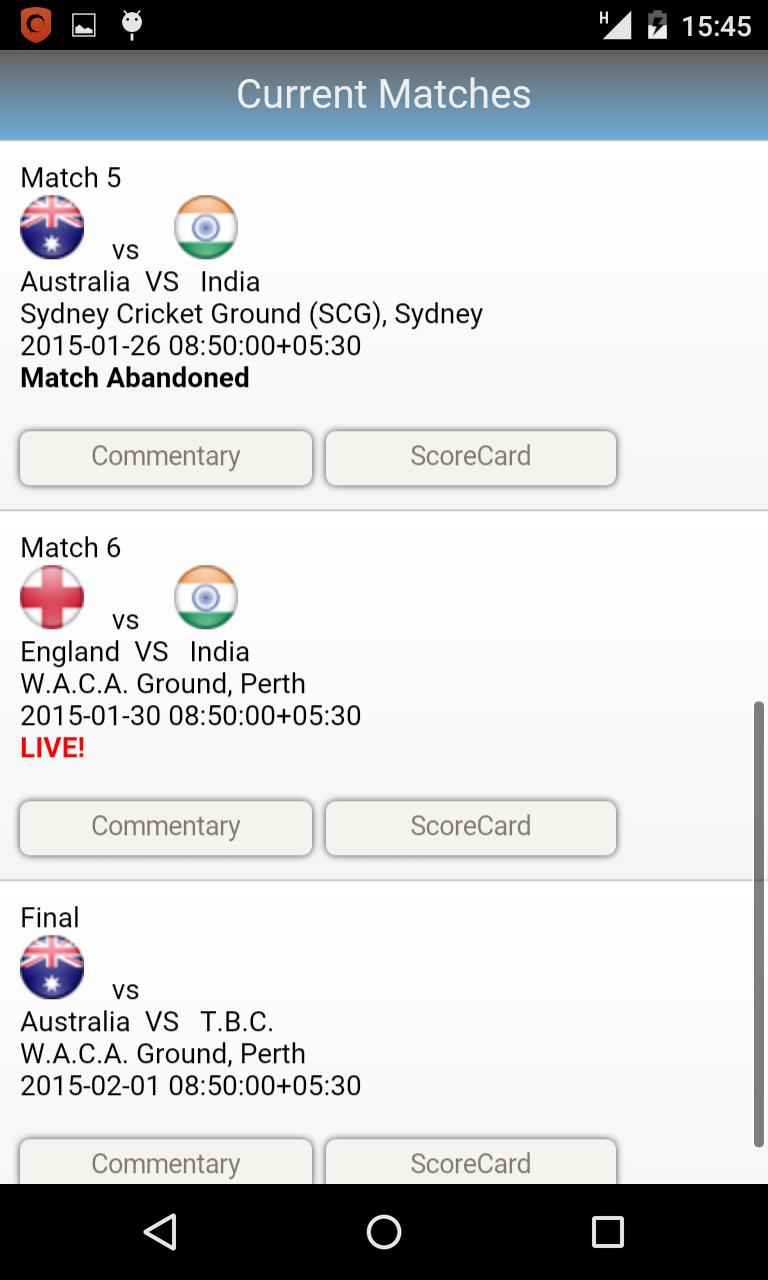 Live Cricket Commentary