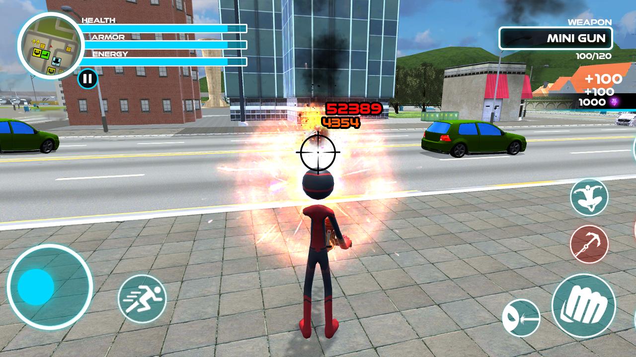 Spider Stickman Rope Hero - Street Gangster Fight