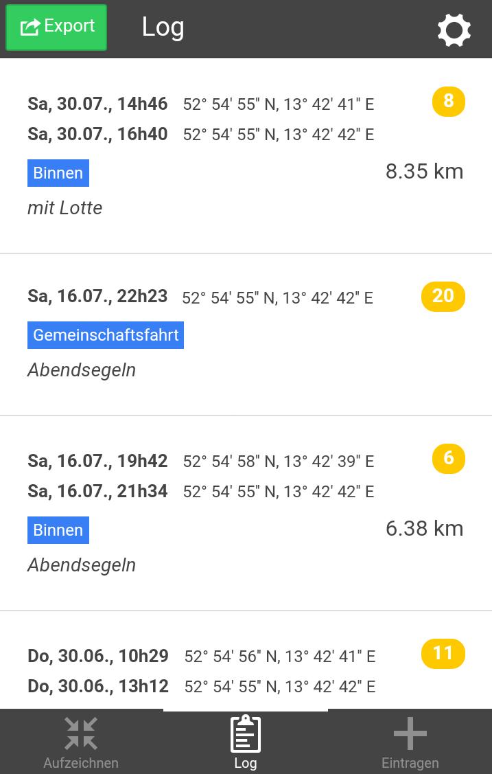Fahrtensegler Logbuch