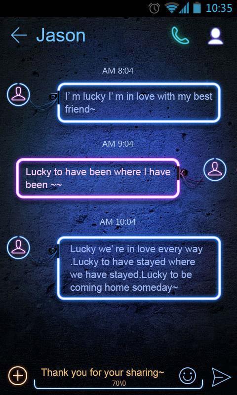 (FREE) GO SMS PRO NEON THEME
