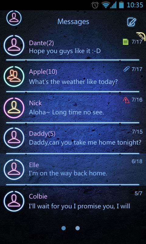 (FREE) GO SMS PRO NEON THEME