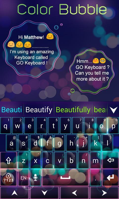 Color Bubble GO Keyboard Theme