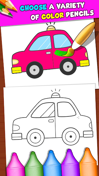 Vehicles Coloring Drawing Book