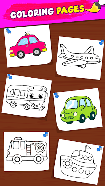 Vehicles Coloring Drawing Book