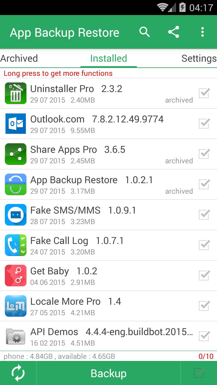 App Backup & Restore