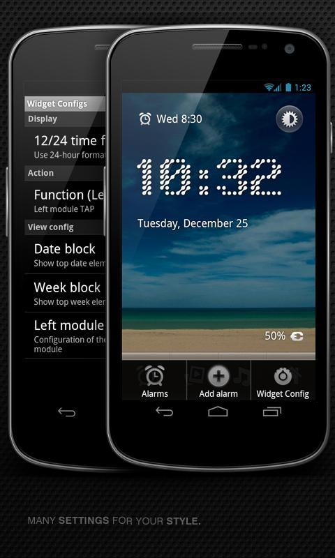 Alarm clock. widget. digital.
