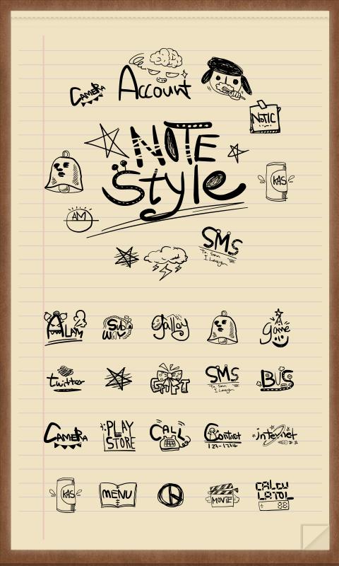 Notes style Icon theme