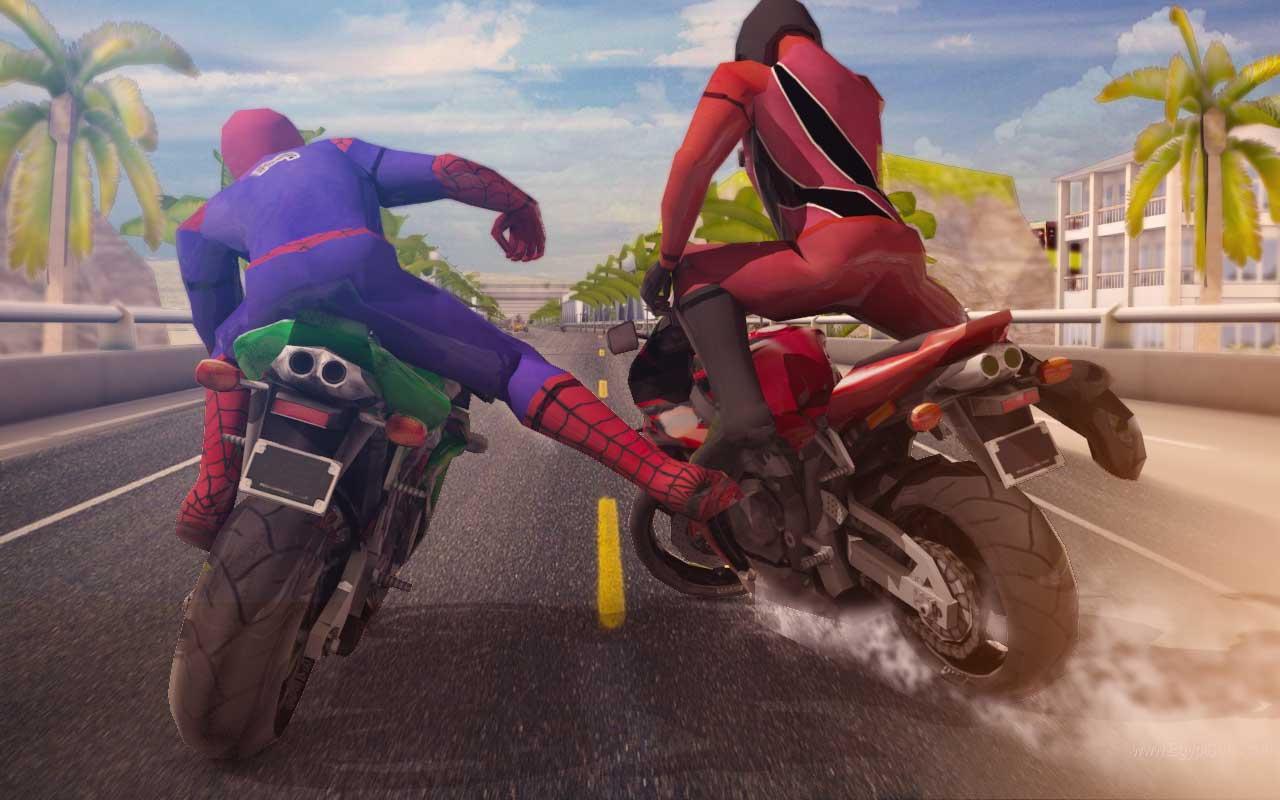Spider Superhero Moto Racer