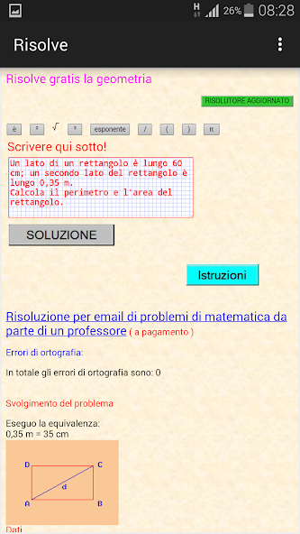 Risolve la geometria