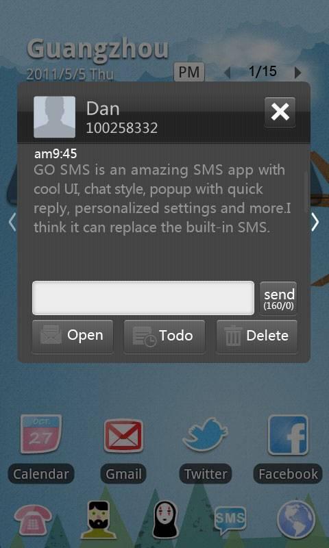 GO SMS Pro Black Texture Theme