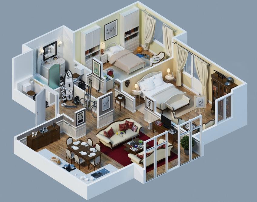 300 3d Home designs layouts