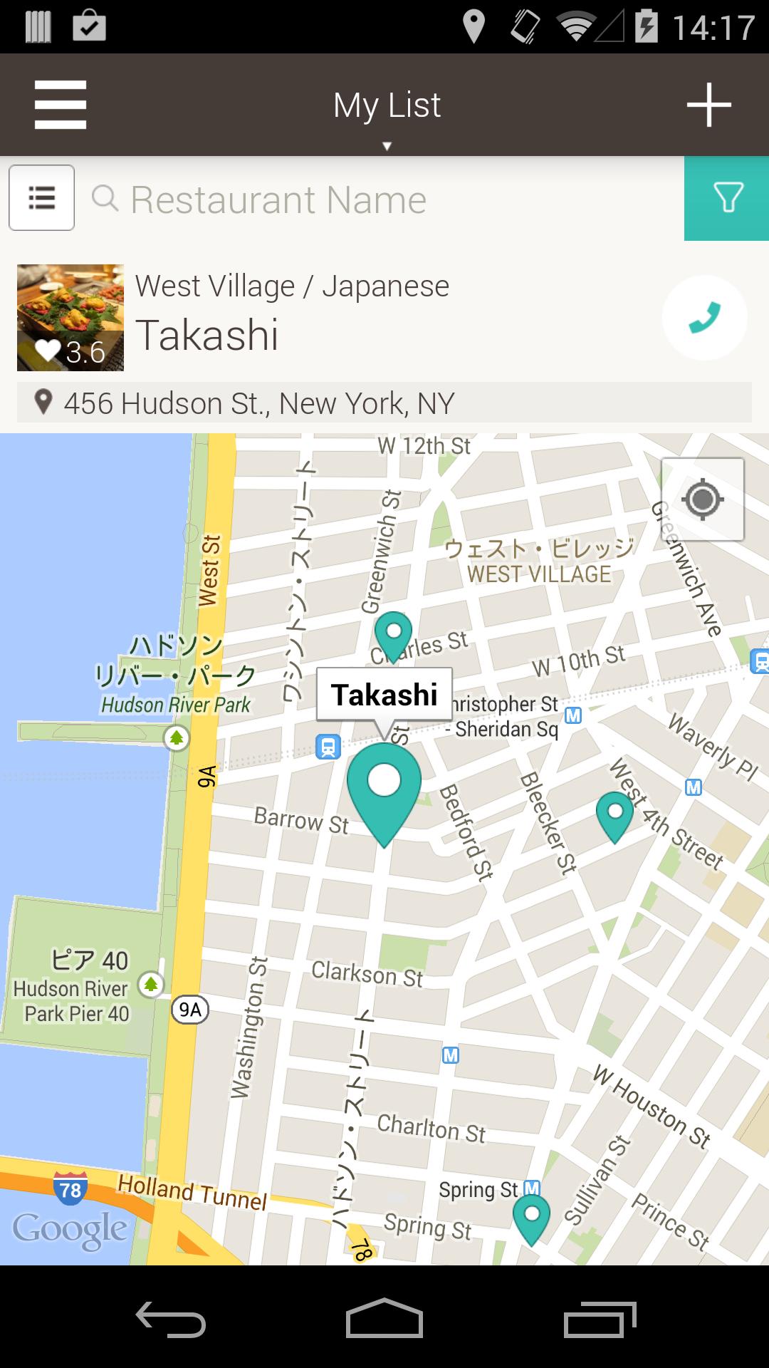 Restaurant Lists