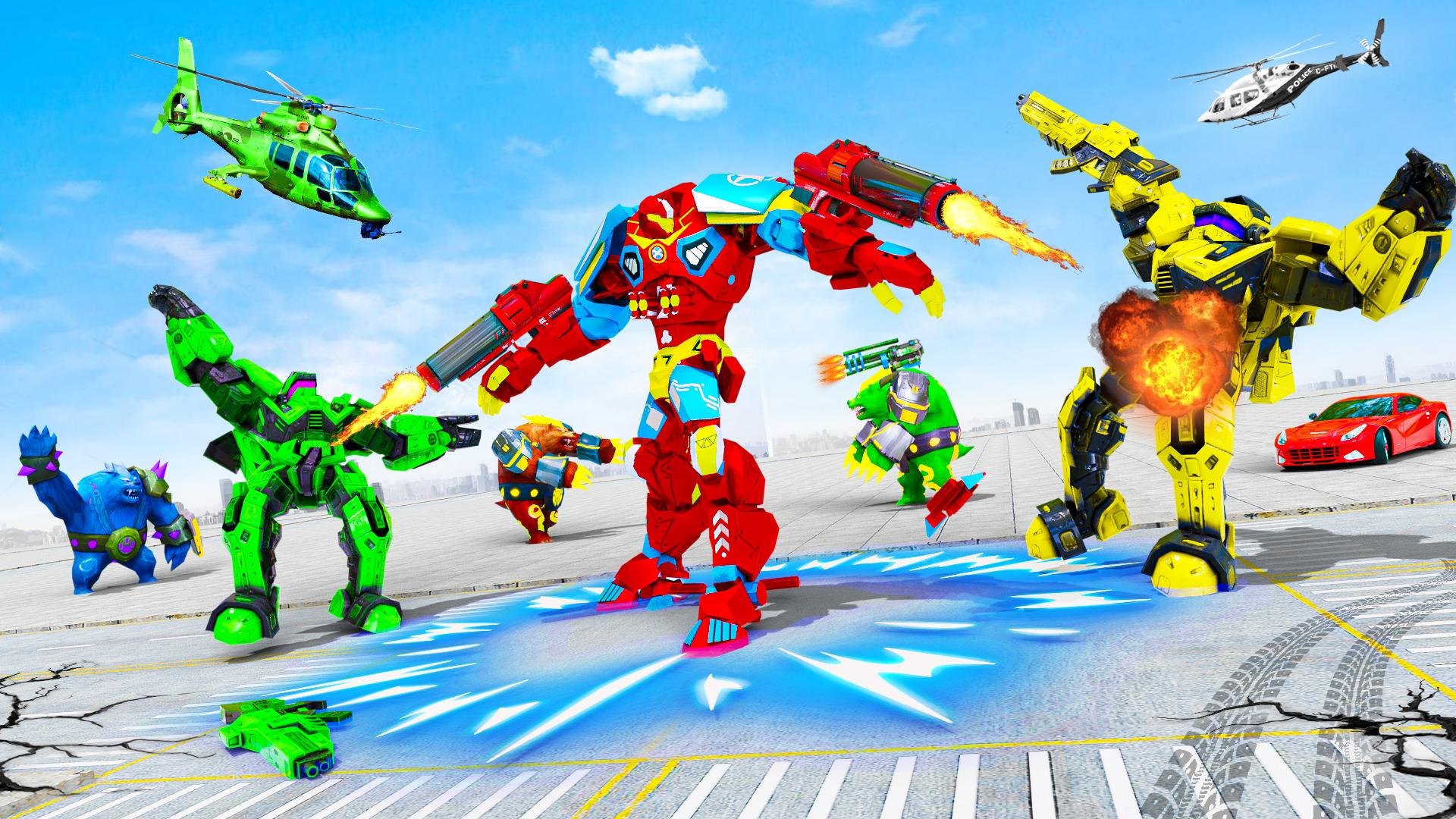 Bear Robot Car Transform Games