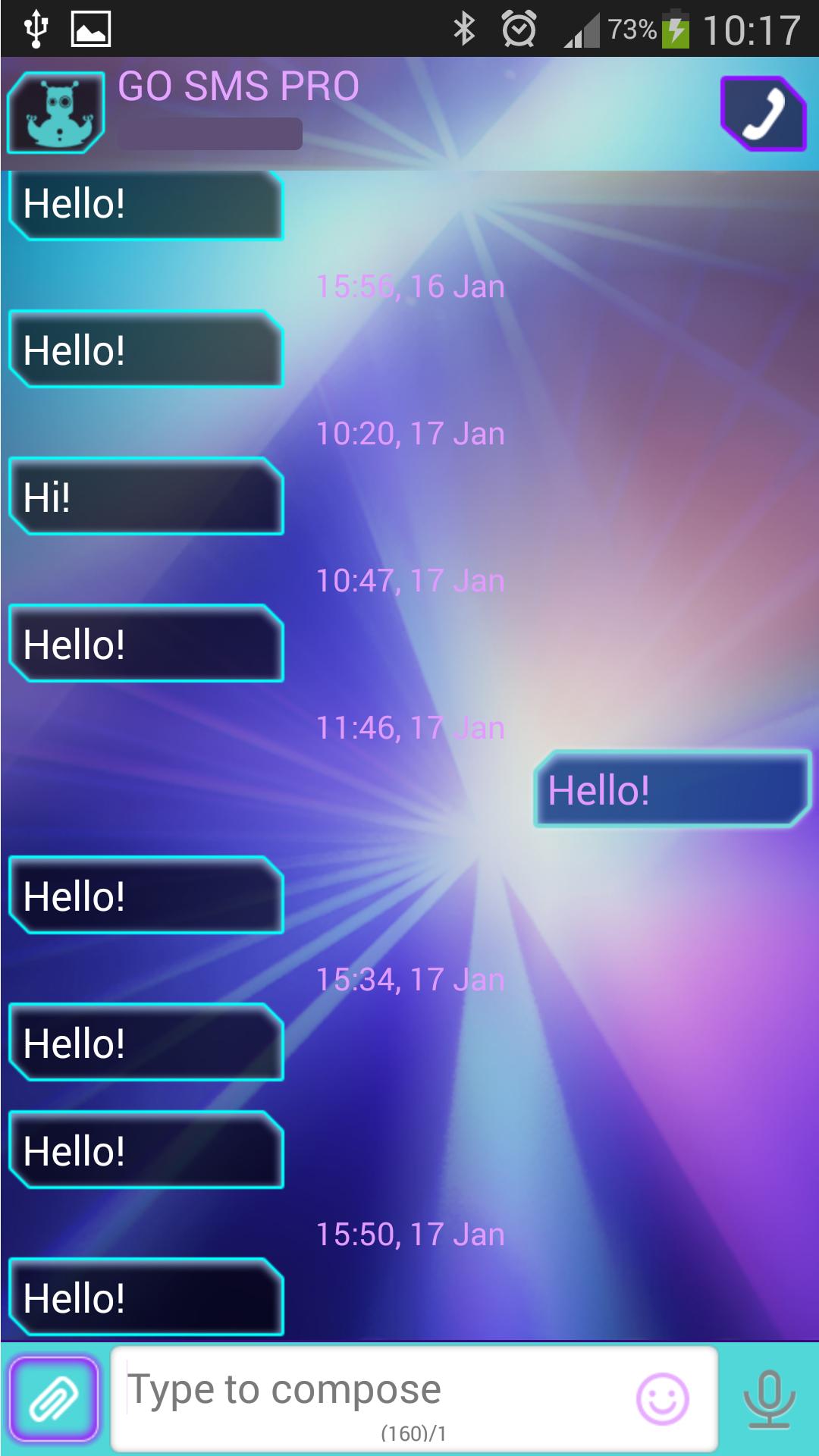 GO SMS Neon Laser