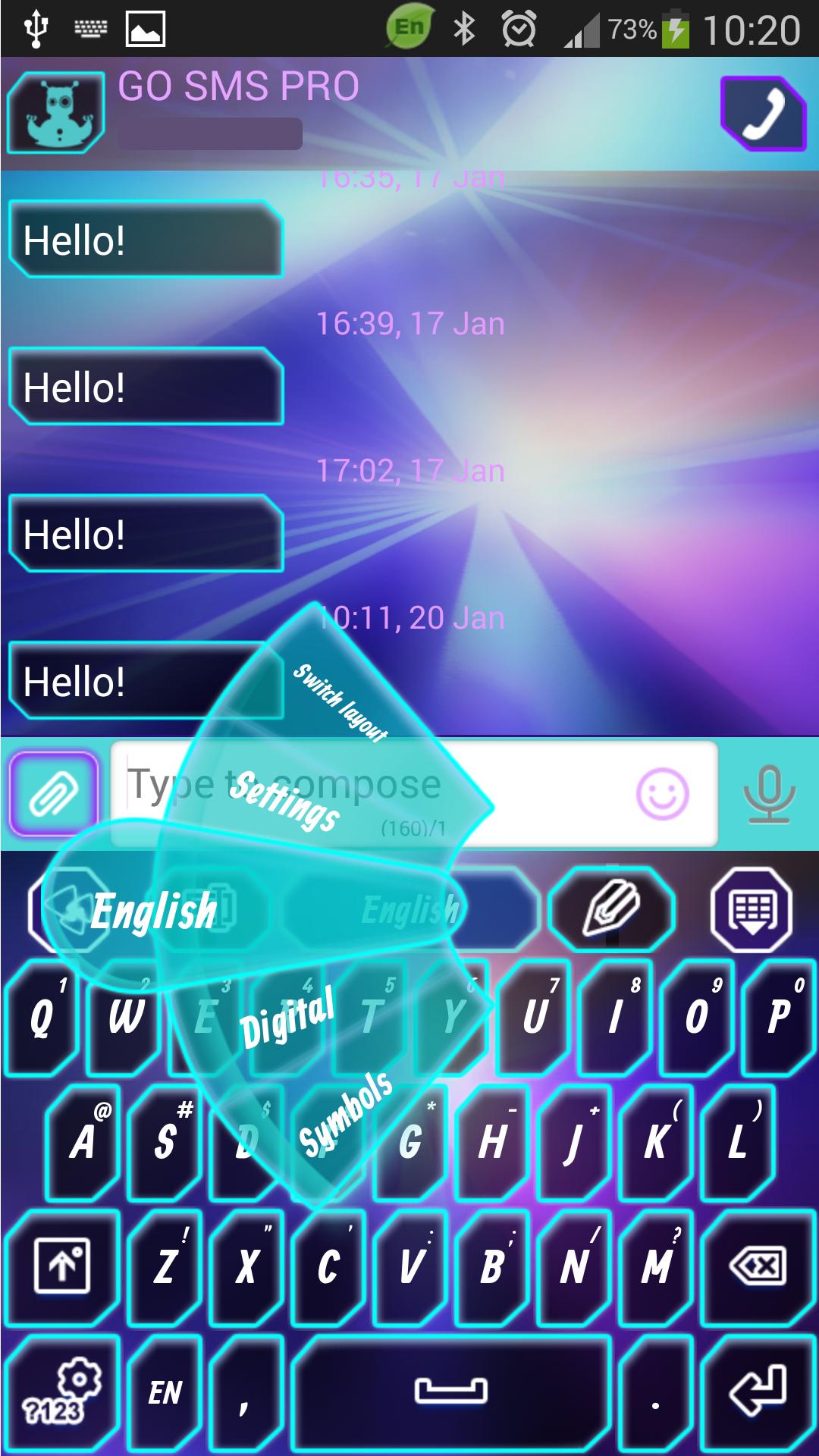GO SMS Neon Laser